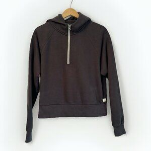 Vuori Restore Half Zip Hoodie Black Women’s Sz Large Organic Cotton Sustainable